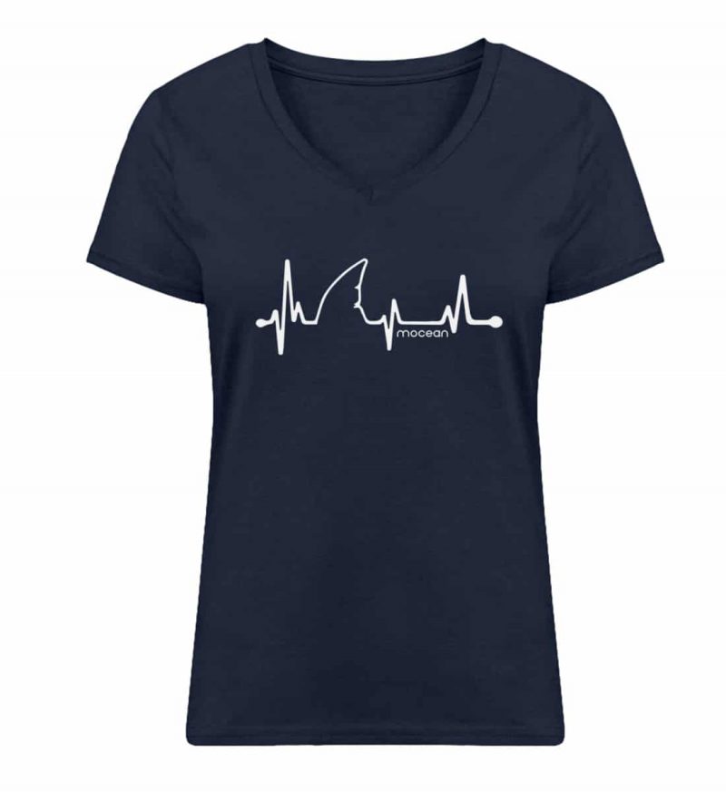 Love Shark - Damen Bio V T-Shirt - frenchnavy