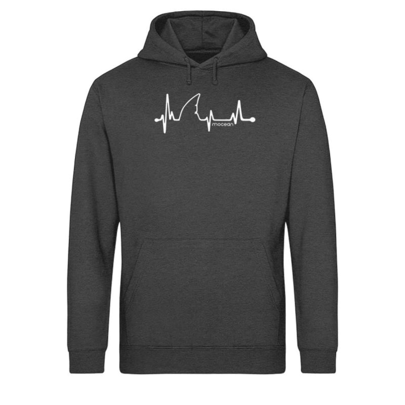 Love Shark - Light Unisex Bio Hoodie - dark heathergrey