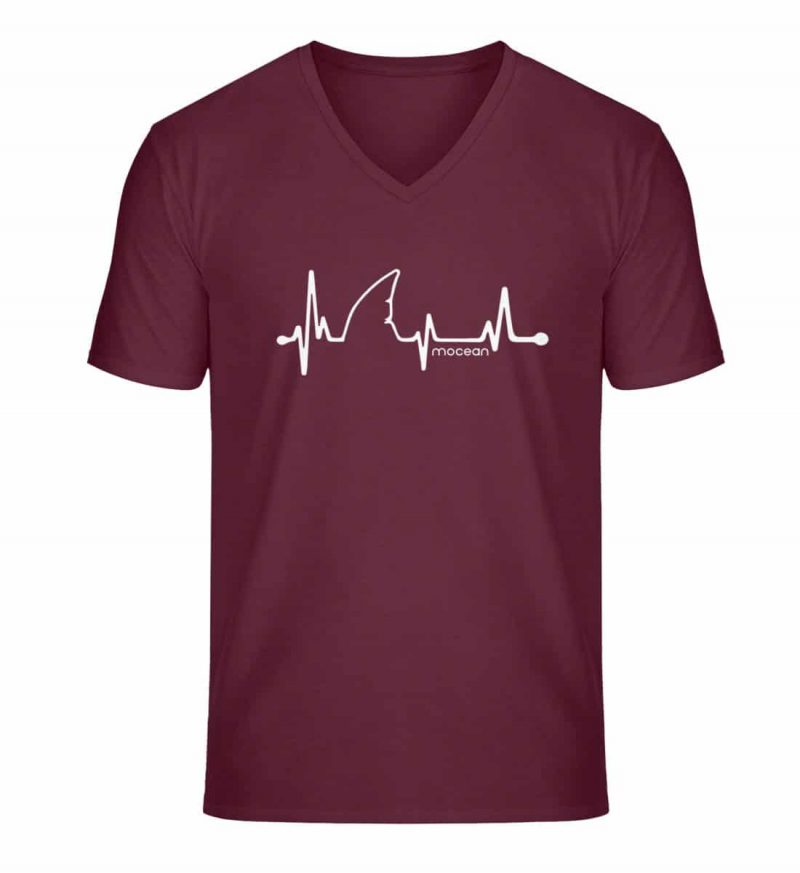 Love Shark - Unisex Bio V T-Shirt - burgundy