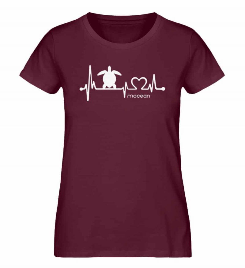 Love Turtle - Damen Premium Bio T-Shirt - burgundy
