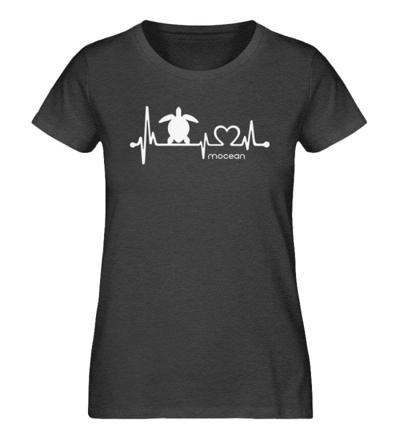 Love Turtle - Damen Premium Bio T-Shirt - dark heather grey