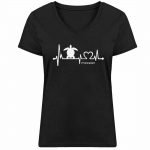 Love Turtle – Damen Bio V T-Shirt – black