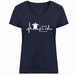 Love Turtle – Damen Bio V T-Shirt – french navy