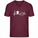 Love Turtle – Unisex Bio V T-Shirt – burgundy