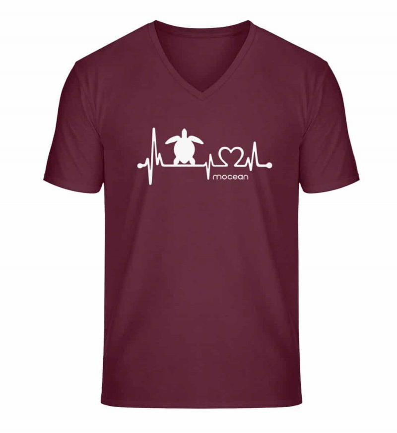 Love Turtle - Unisex Bio V T-Shirt - burgundy