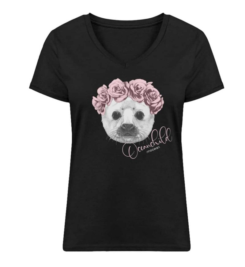 Oceanchild - Damen Bio V T-Shirt - black