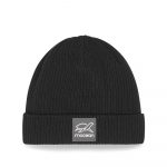Organic Beanie mit Umschlag in black