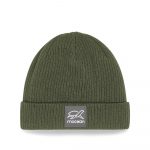 Organic Beanie mit Umschlag in olive