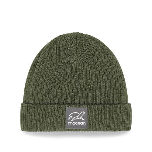Organic Beanie mit Umschlag in olive