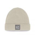 Organic Beanie mit Umschlag in sand