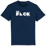 Organic T-Shirt „Oh Fack“ aus Bio Baumwolle in Black Heather Blue