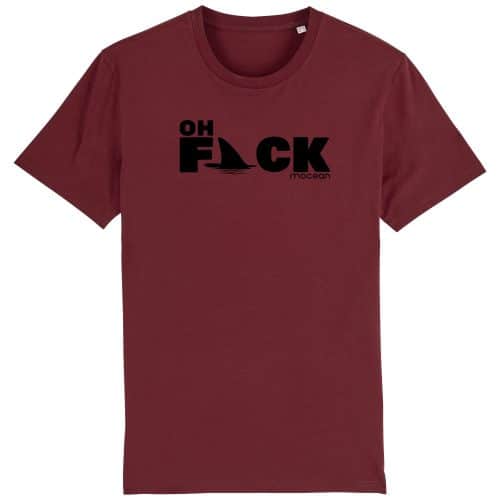 Unisex T-Shirt aus Biobaumwolle - "Oh Fack" - burgundy