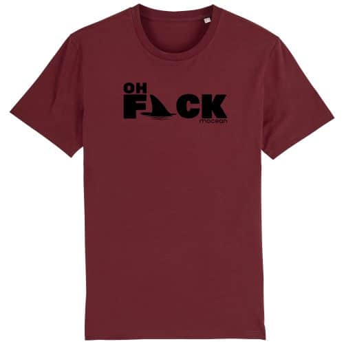 Unisex T-Shirt aus Biobaumwolle - "Oh Fack" - burgundy