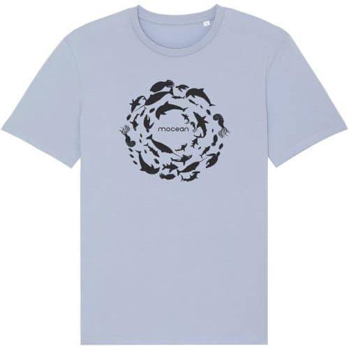 Unisex T-Shirt aus Biobaumwolle - "Fischkreis" in serene blue