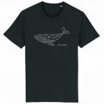 Organic T-Shirt „Geometrischer Wal“ aus Bio Baumwolle in black