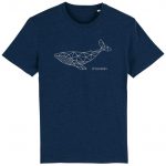 Organic T-Shirt „Geometrischer Wal“ aus Bio Baumwolle in black heather blue