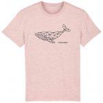Organic T-Shirt „Geometrischer Wal“ aus Bio Baumwolle in cream heather pink