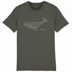 Organic T-Shirt „Geometrischer Wal“ aus Bio Baumwolle in khaki