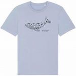 Organic T-Shirt „Geometrischer Wal“ aus Bio Baumwolle in serene blue