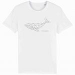 Organic T-Shirt „Geometrischer Wal“ aus Bio Baumwolle in weiß