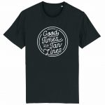 Organic T-Shirt „Good Times – Tan Lines“ aus Bio Baumwolle in Black