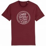Organic T-Shirt „Good Times – Tan Lines“ aus Bio Baumwolle in Burgundy