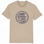Organic T-Shirt „Good Times – Tan Lines“ aus Bio Baumwolle in desert dust