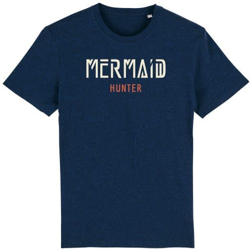 Unisex T-Shirt aus Biobaumwolle - "Mermaid Hunter" - black heather blue