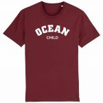 Organic T-Shirt „Ocean Child“ aus Bio Baumwolle in Burgundy