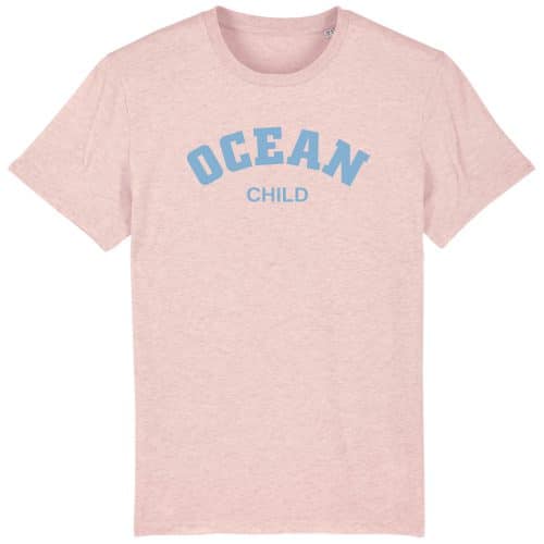 Unisex T-Shirt aus Biobaumwolle - "Ocean Child" - cream heather pink