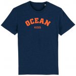 Organic T-Shirt „Ocean Kiss“ aus Bio Baumwolle in Black Heather Blue