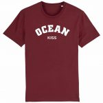 Organic T-Shirt „Ocean Kiss“ aus Bio Baumwolle in Burgundy