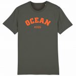 Organic T-Shirt „Ocean Kiss“ aus Bio Baumwolle in Khaki