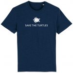 Organic T-Shirt „Save The Turtles“ aus Bio Baumwolle in Black Heather Blue