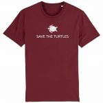 Organic T-Shirt „Save The Turtles“ aus Bio Baumwolle in Burgundy
