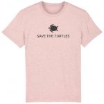 Organic T-Shirt „Save The Turtles“ aus Bio Baumwolle in Cream Heather Pink