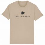 Organic T-Shirt „Save The Turtles“ aus Bio Baumwolle in Desert Dust
