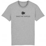 Organic T-Shirt „Save The Turtles“ aus Bio Baumwolle in Heather Grey