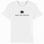 Organic T-Shirt „Save The Turtles“ aus Bio Baumwolle in weiß