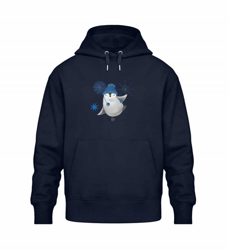 Pinguin Winterfun - Relaxed Bio Hoodie - blau