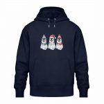 Pinguin Wintertrio – Relaxed Bio Hoodie – blau