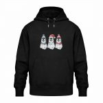 Pinguin Wintertrio – Relaxed Bio Hoodie – schwarz
