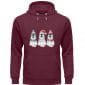 Pinguin Wintertrio - Premium Unisex Bio Hoodie - burgundy