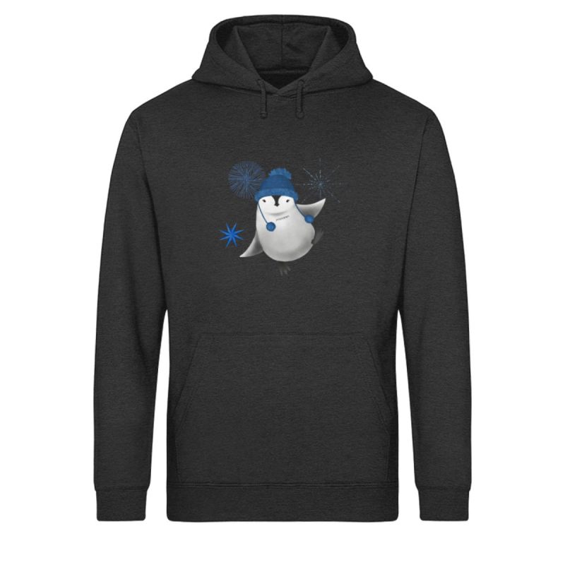 Pinguin Winterfun - Light Unisex Bio Hoodie - dark heather grey