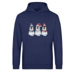 Pinguine Wintertrio – Light Unisex Bio Hoodie – blue