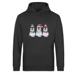 Pinguine Wintertrio – Light Unisex Bio Hoodie – dark heather grey