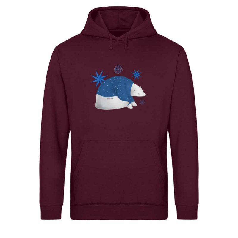 Polarbär - Light Unisex Bio Hoodie - burgundy