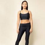 Spaghetti Bustier aus Econyl in black recycelt