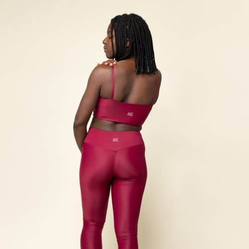 Spaghetti Bustier aus Econyl in burgundy