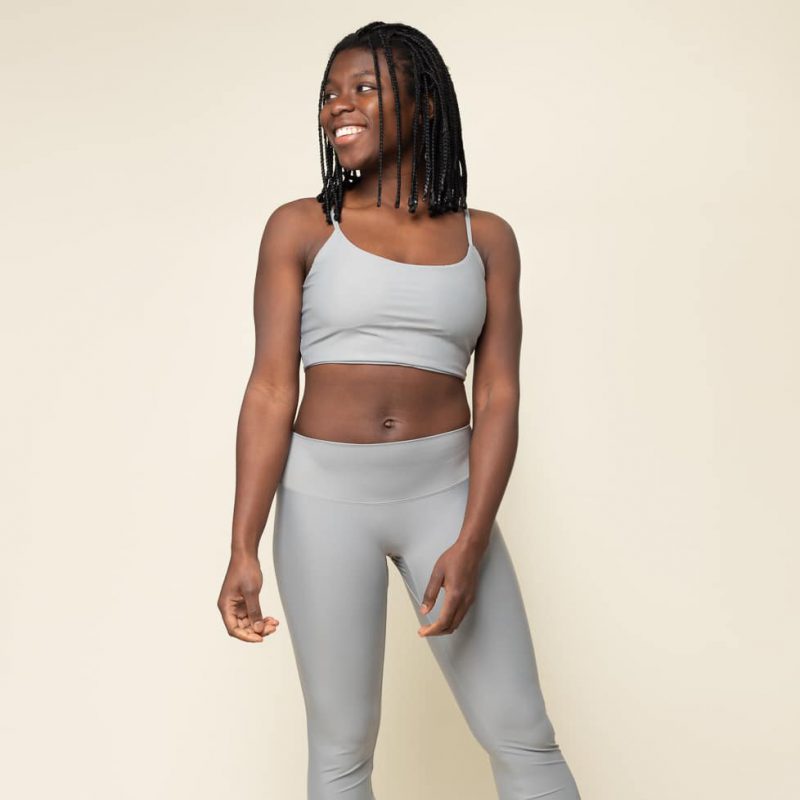Spaghetti Bustier aus Econyl in silvergrey recycelt